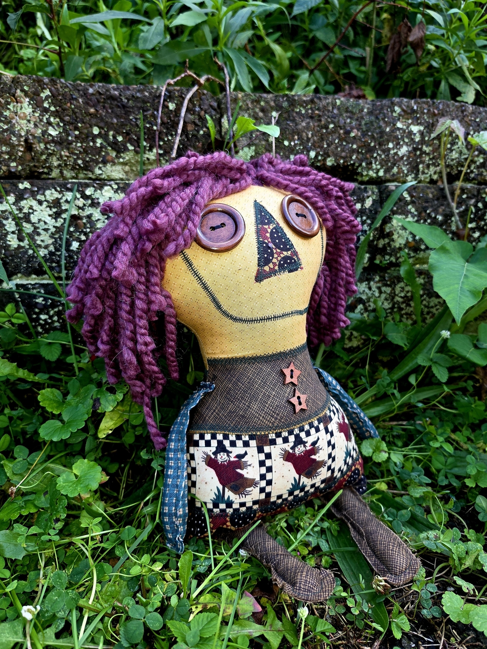 Dumpster Dollies OOAK Art Doll – Barley Grimstitch Handmade Scarecrow Doll